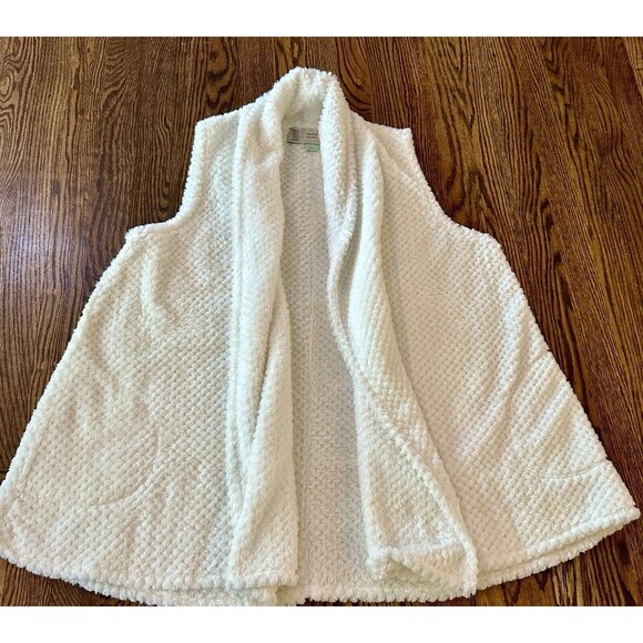 Anthropologie Cream Textured Vest - Picture 2 of 8